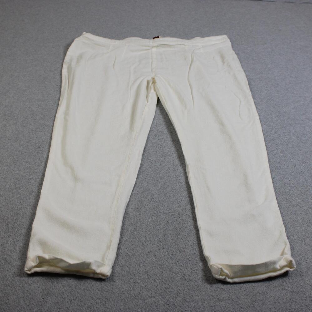 Soft Surroundings Pants Women Large White Elastic Waist Coastal Lightweight Boho